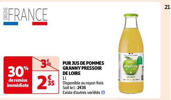 pur jus de pommes granny pressoir de loire