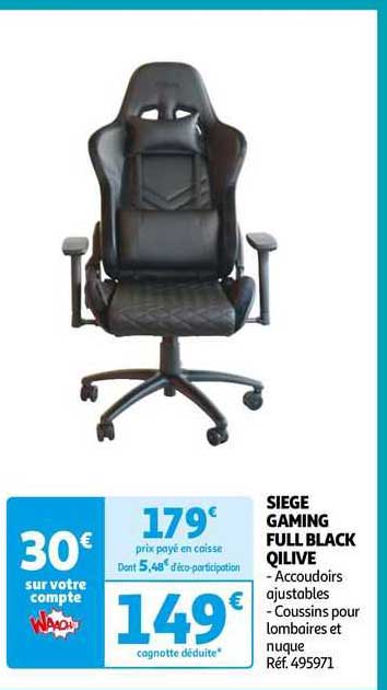 Siège Gaming Full Black Qilive