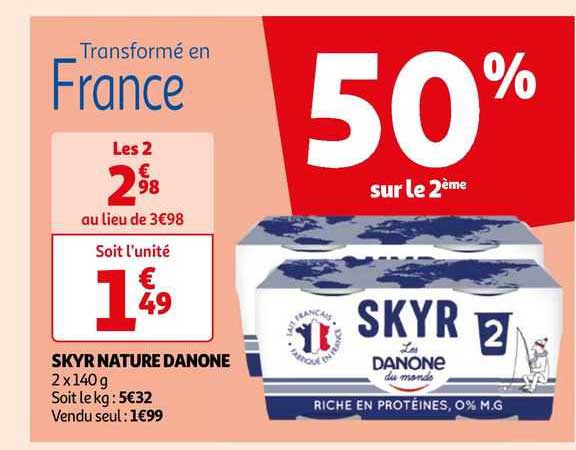 Skyr Nature Danone 50% Sur Le 2ème