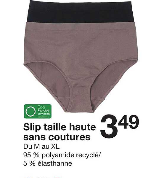 slip taille haute sans coutures