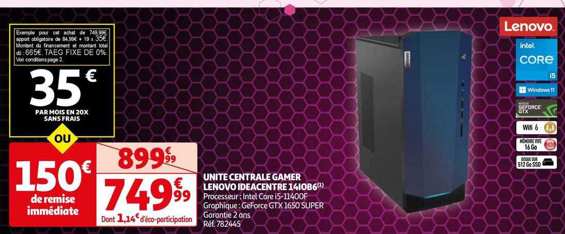 unité centrale gamer lenovo ideacentre 14iob6