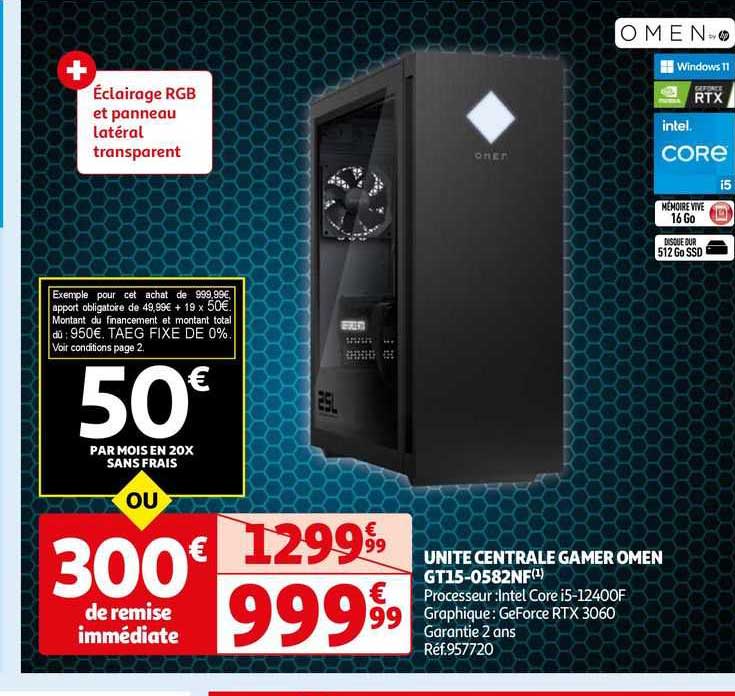 unité centrale gamer omen gt15-0582nf