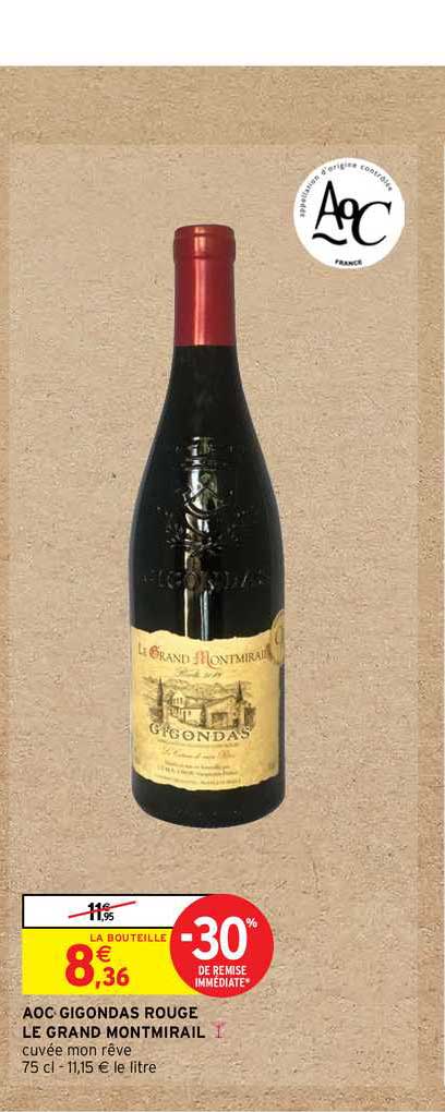 aoc gigondas rouge le grand montmirail -30% de remise immédiate