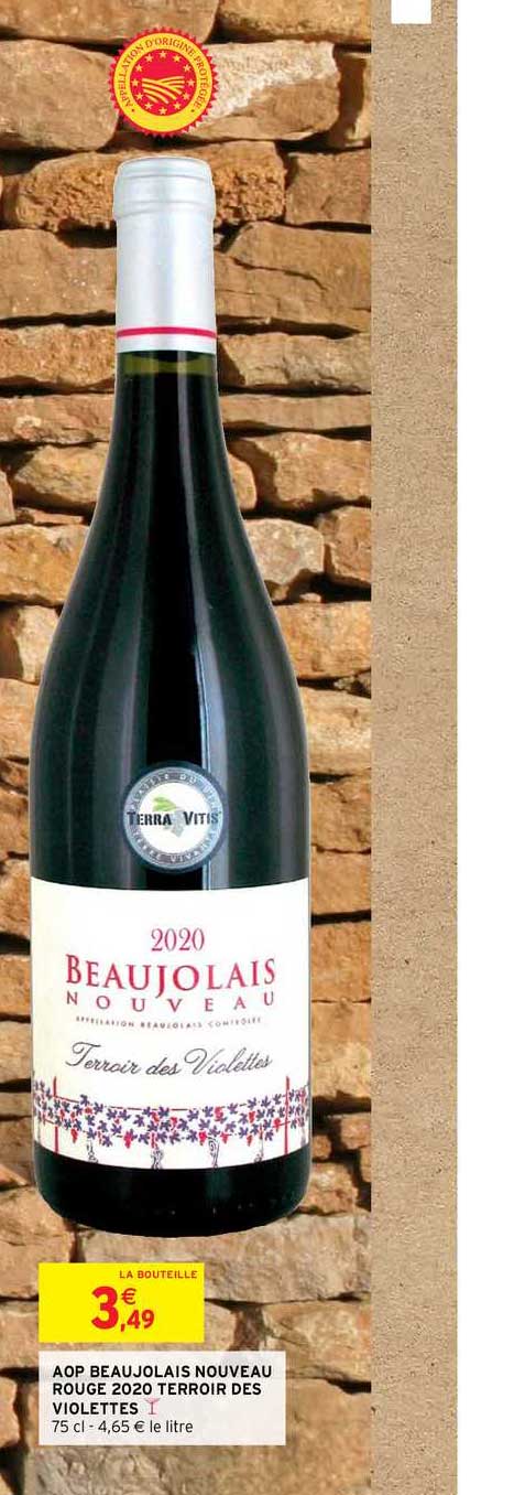 aop beaujolais nouveau rouge 2020 terroir des violettes