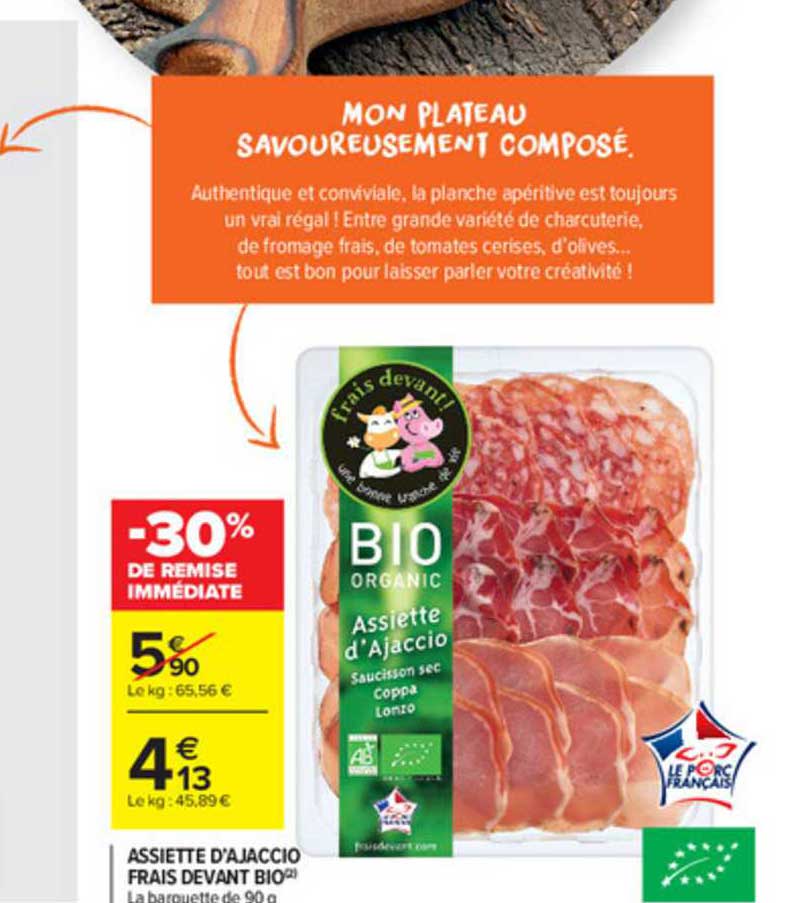 assiette d'ajaccio frais devant bio -30% de remise immédiate