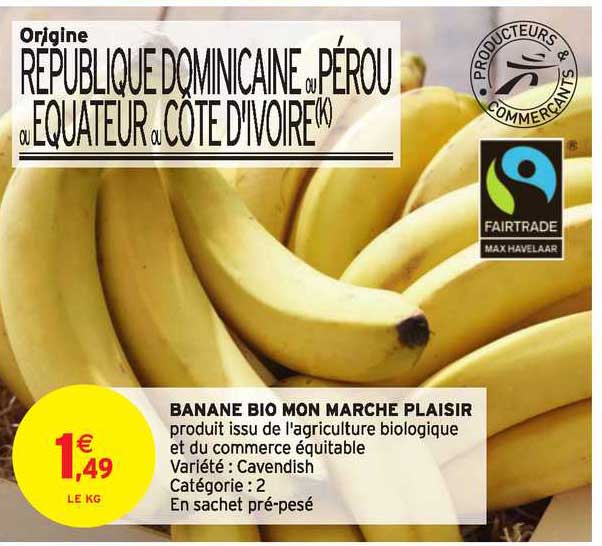 banane bio mon marché plaisir