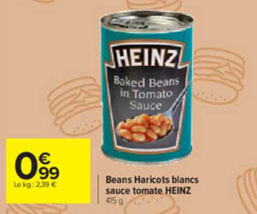 beans haricots blancs sauce tomate heinz