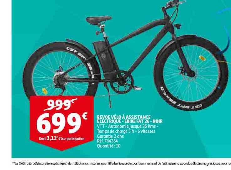 bevoe vélo à assistance électrique ebike fat 26 noir
