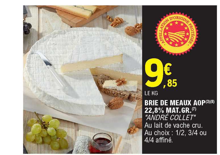 brie de meaux aop 22.8% m.g. andré collet