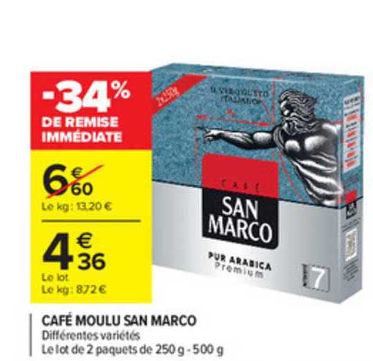café moulu san marco -34% de remise immédiate