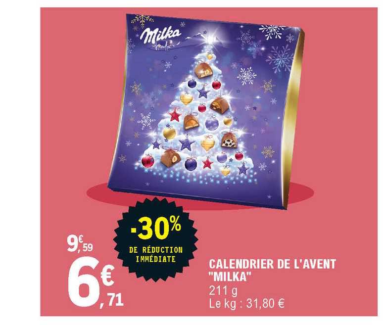 calendrier de l'avent milka -30% de réduction immédiate