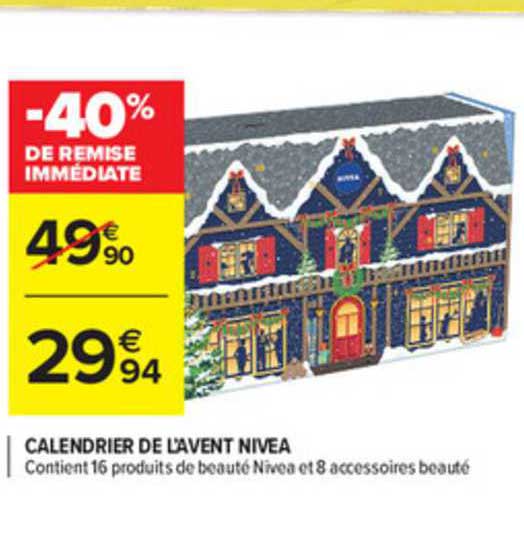 calendrier de l'avent nivea -40% de remise immédiate
