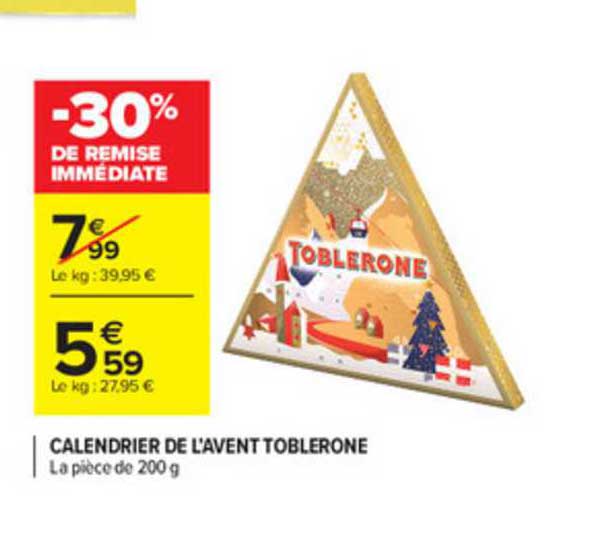 calendrier de l'avent toblerone -30% de remise immédiate