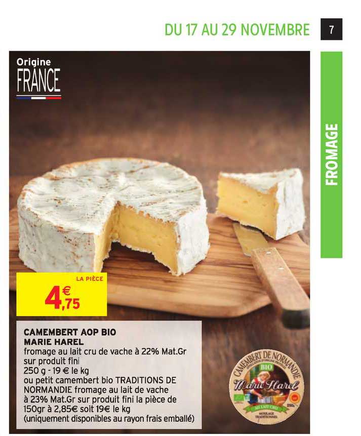 camembert aop bio marie harel