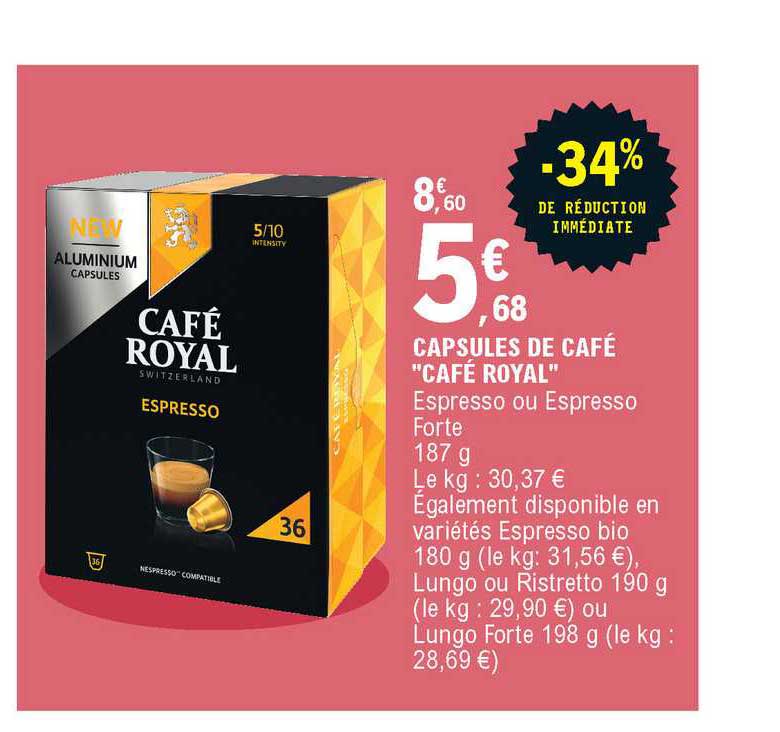 Capsules De Café Café Royal -34% De Réduction Immédiate