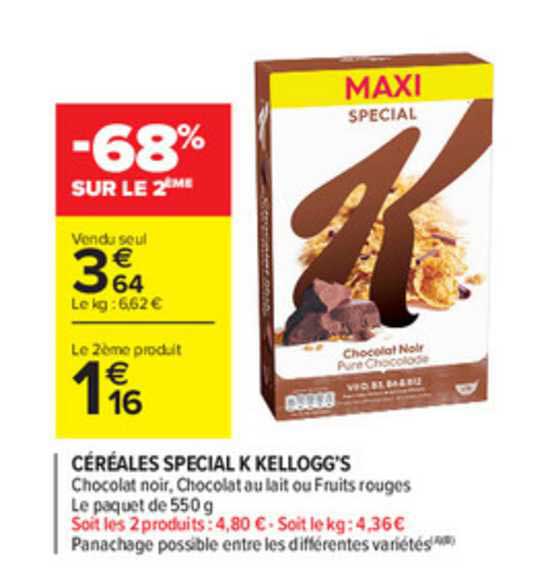Céréales Speical K Kellogg's -68% Sur Le 2ème