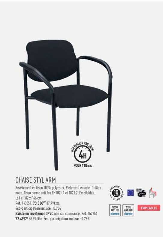 chaise styl arm