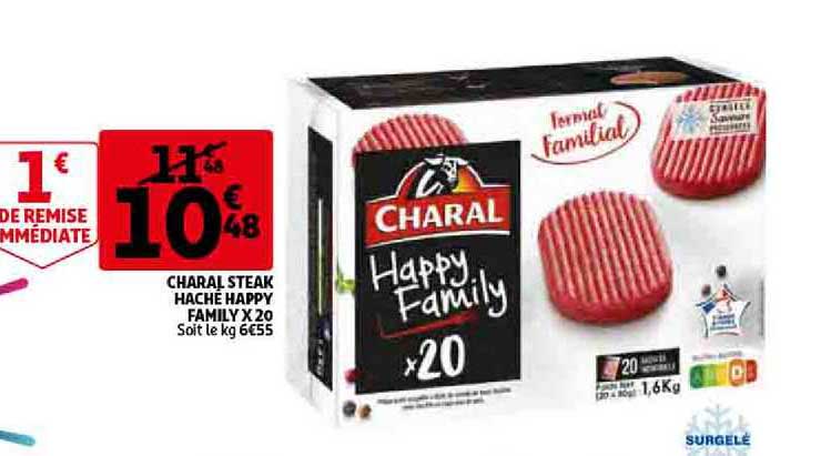 charal steak haché happy familly x20