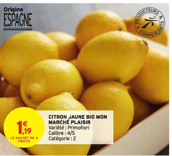 citron jaune bio mon marché plaisir