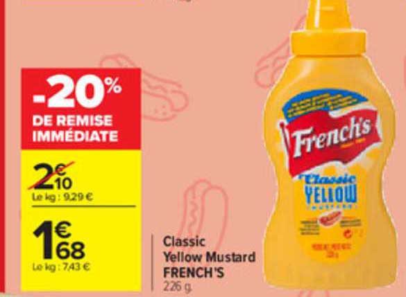 classic yellow mustard french's -20% de remise immédiate