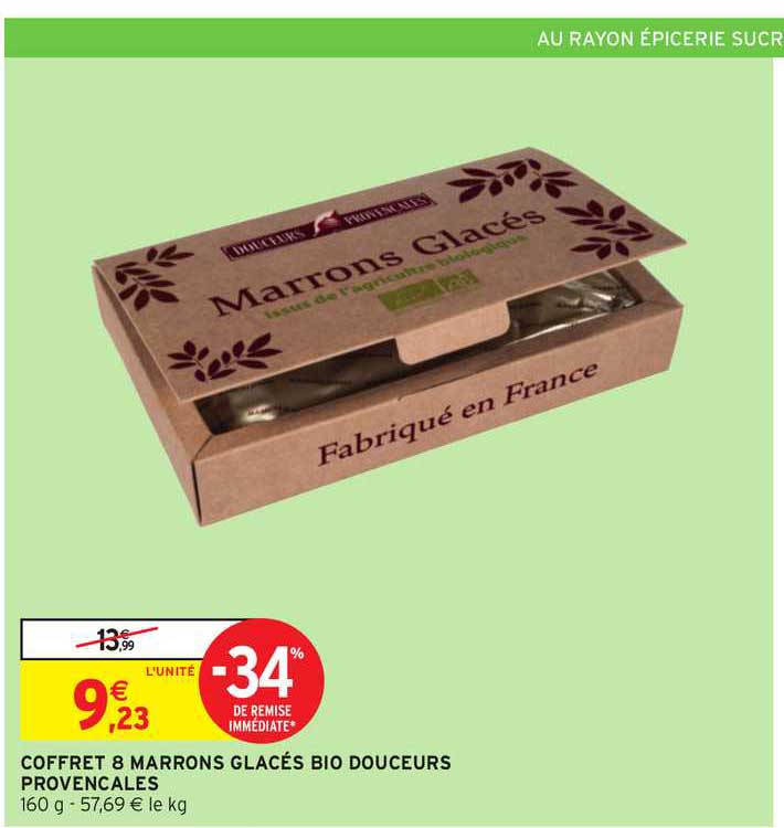 coffret 8 marrons glacés bio douceurs provencales -34% de remise immédiate
