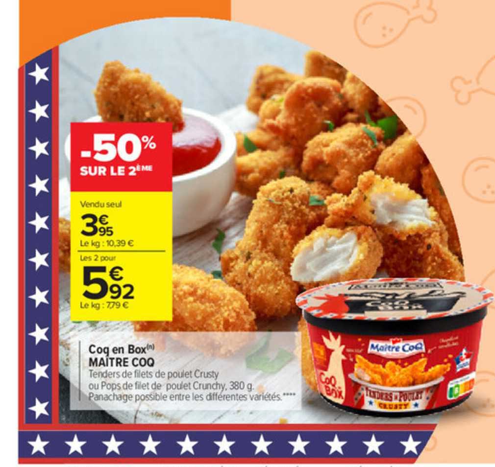 coq en box maître coq -50% sur le 2ème