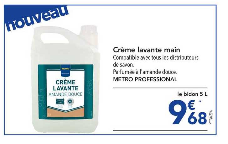 crème lavante main  metro professional