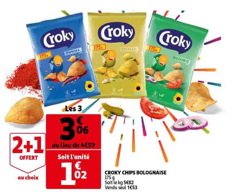 Croky Chips Bolognaise 2+1 Offert Au Choix