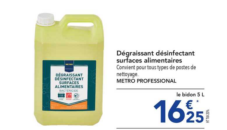 dégraissant désinfectant surfaces alimentaires metro professional