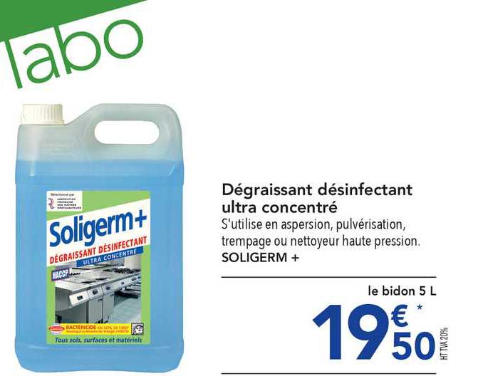 dégraissant désinfectant ultra concentré soligerm +