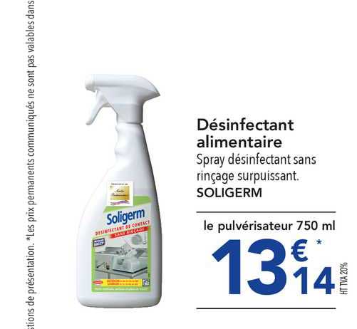 désinfectant alimentaire soligerm