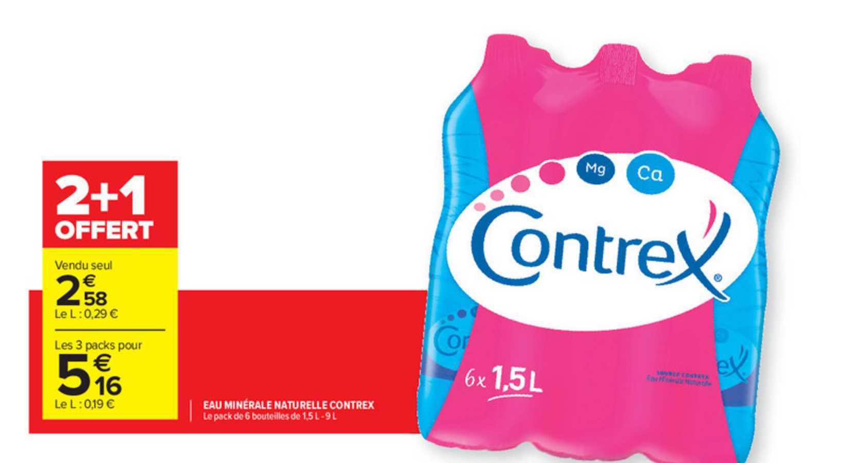 Eau Minérale Naturelle Contrex 2+1 Offert