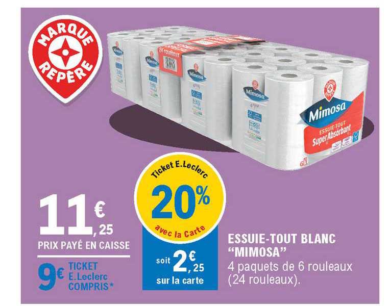 essuie tout blanc mimosa