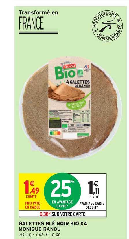 Galette Blé Noir Bio X4 Monique Ranou