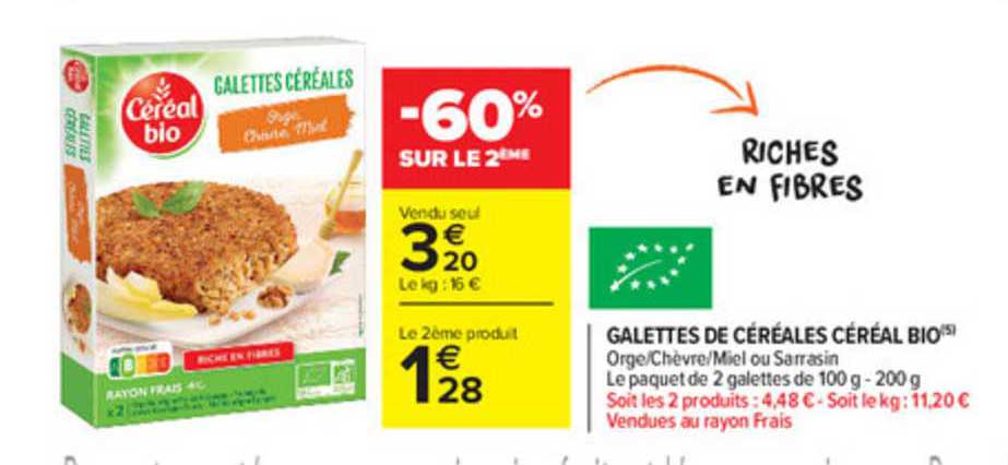 Galettes De Céréales Céréal Bio -60% Sur Le 2ème