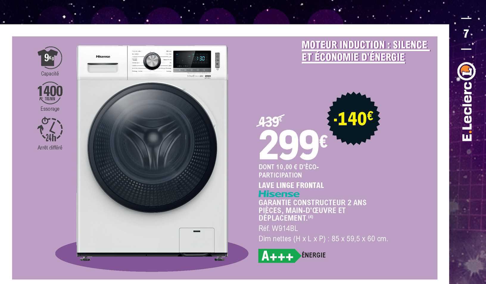lave linge frontal hisense