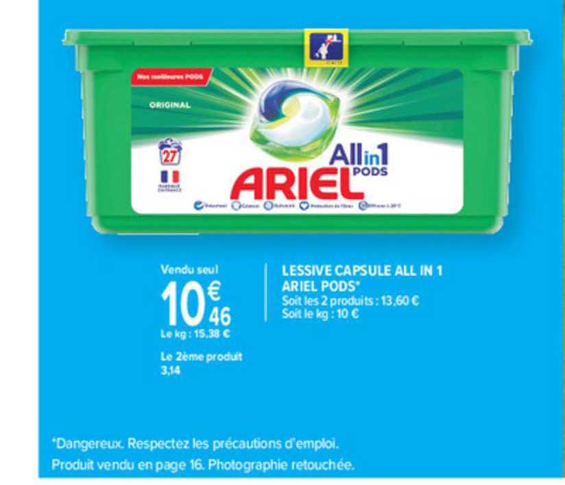 lessive capsule all in 1 ariel pods