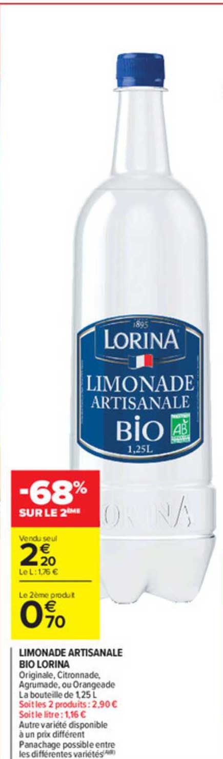 Limonade Artisanale Bio Lorina -68% Sur Le 2ème