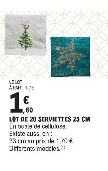 Lot De 20 Serviettes 25 Cm