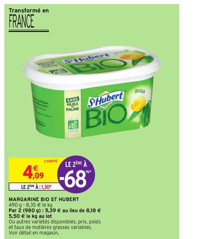 margarine bio st hubert le 2ème à -68%