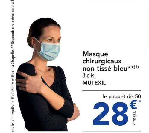 masque chirurgicaux non tissé bleu mutexil
