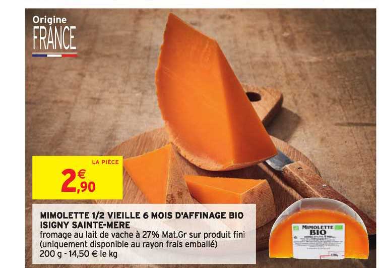 mimolette 1 2 vieille 6 mois d'affinage bio isigny sainte mère
