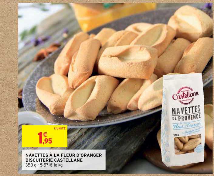 navettes à la fleur d'oranger biscuiterie castellane