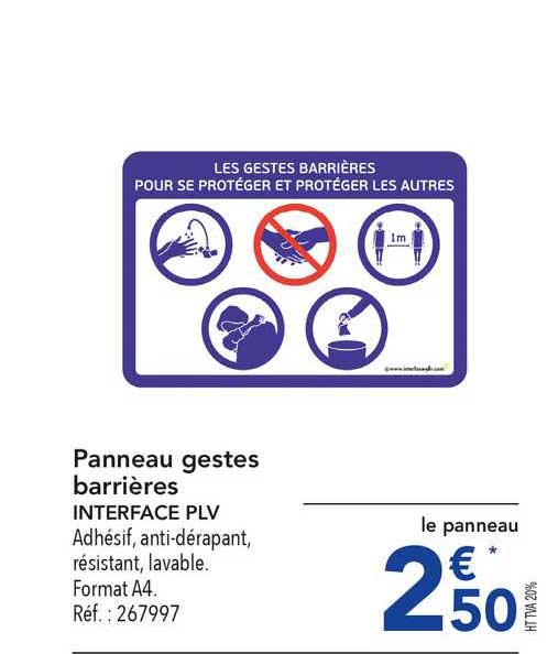 panneau gestes barrières interface plv