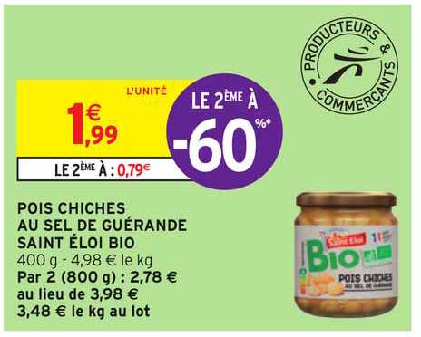 pois chiches au sel de guérande saint éloi bio le 2ème à -60%