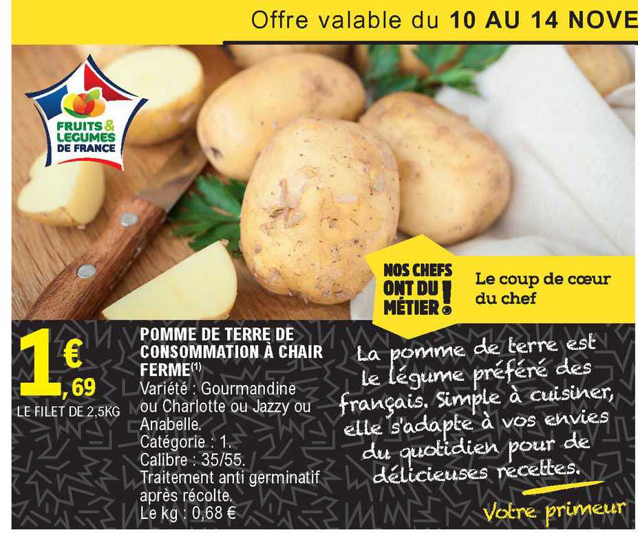 Pomme De Terre De Consommation à Chair Ferme