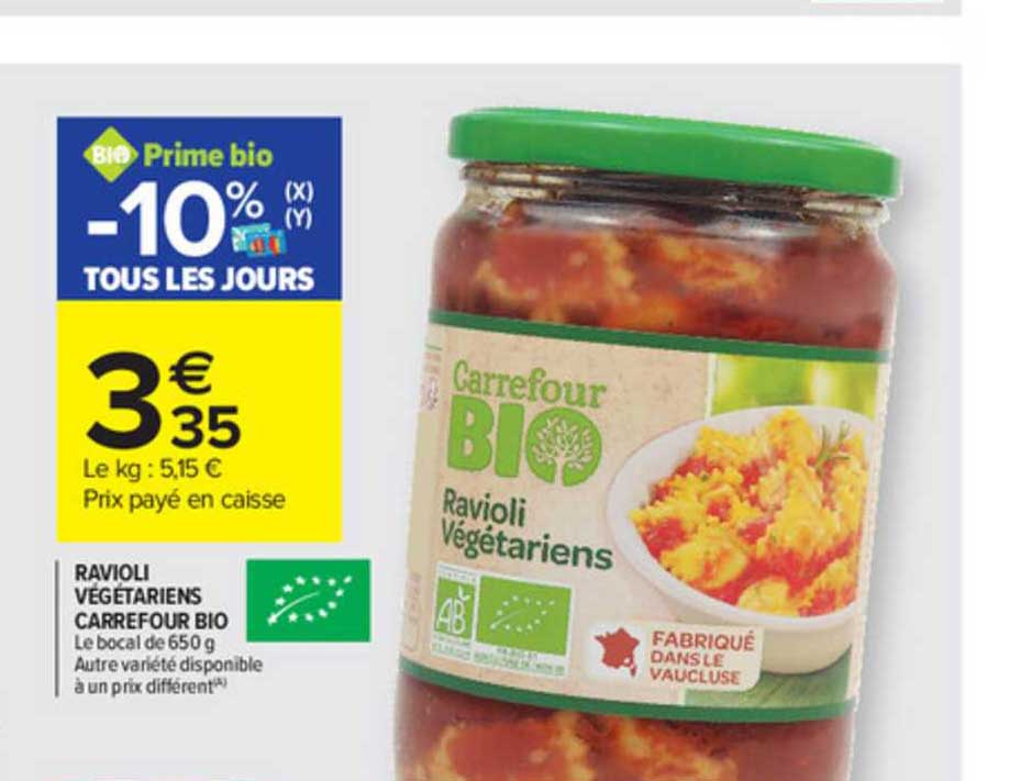 ravioli végétariens carrefour bio