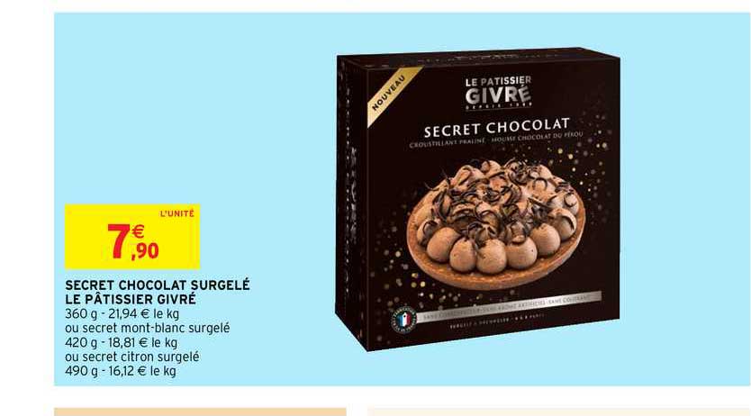 Secret Chocolat Surgelé Le Pâtissier Givré