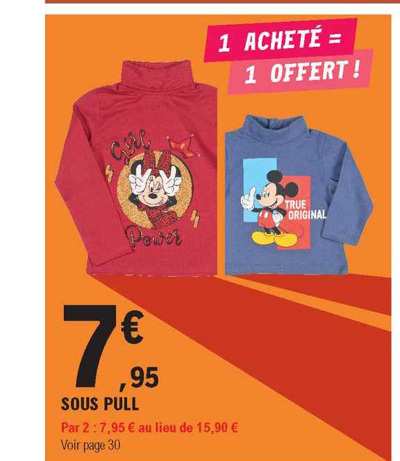 sous pull 1 acheté = 1 offert