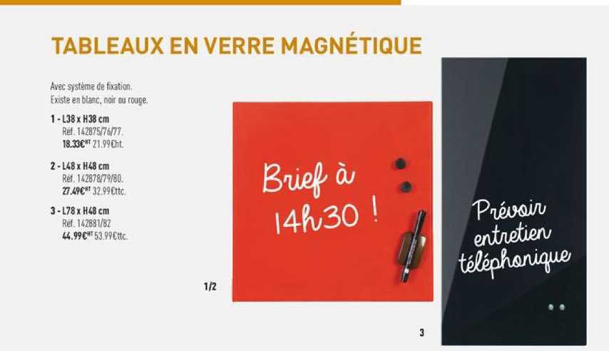 tableaux en verre magnétique
